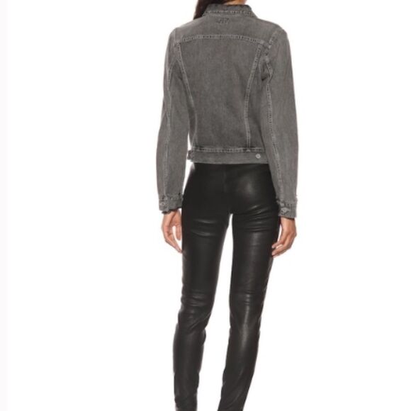 Citizens of Humanity Nica Slim Trucker Jacket in Smoke - Custom Embroidered Sz S - Picture 9 of 11